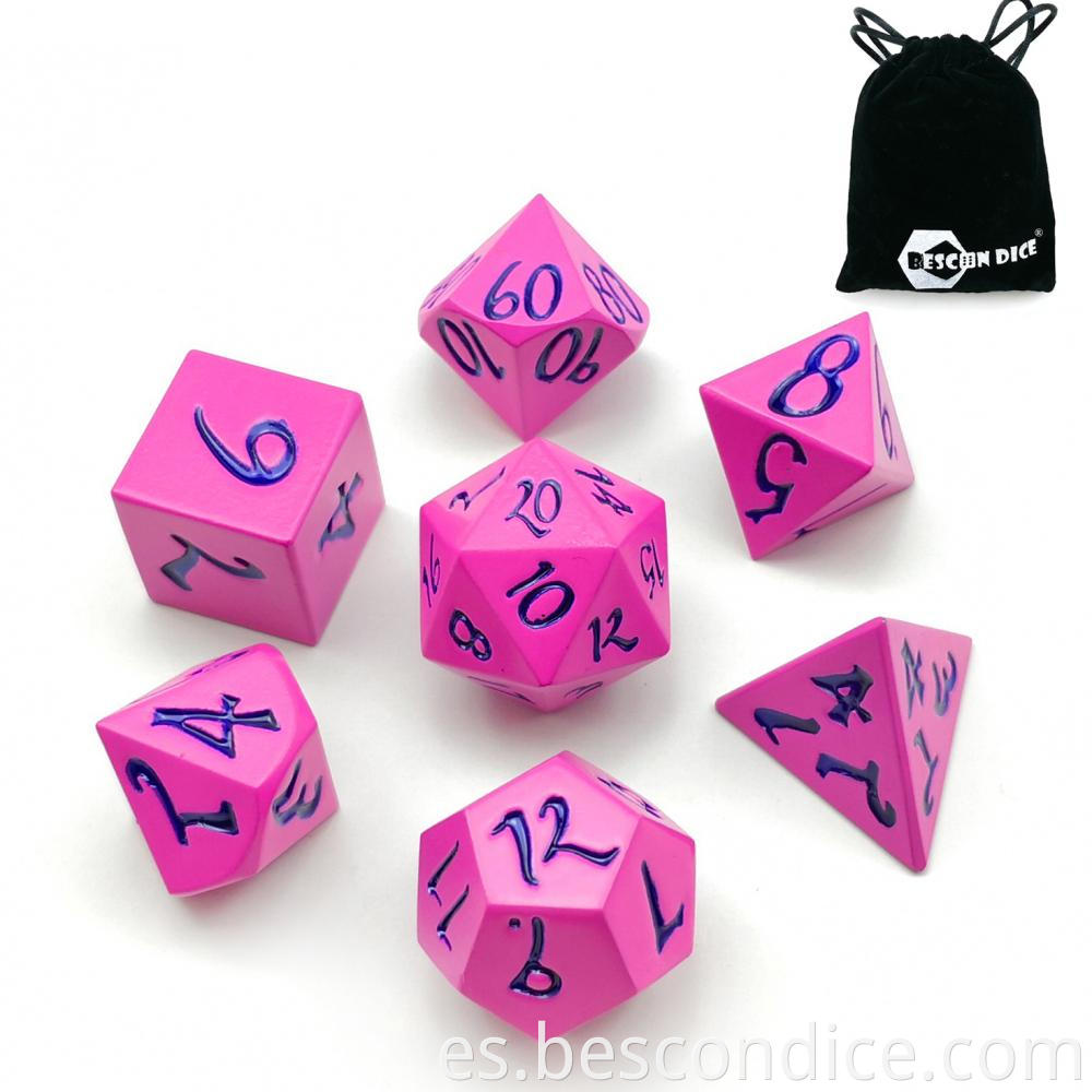 Beautiful Pink Polyhedral Dice Set Of 7 1